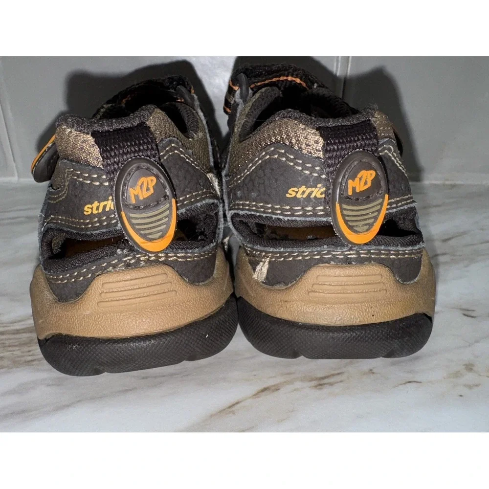 Stride Rite M2P Sandal Toddler‎ Little Boy SZ 12 Brown Orange Close Toe Perry